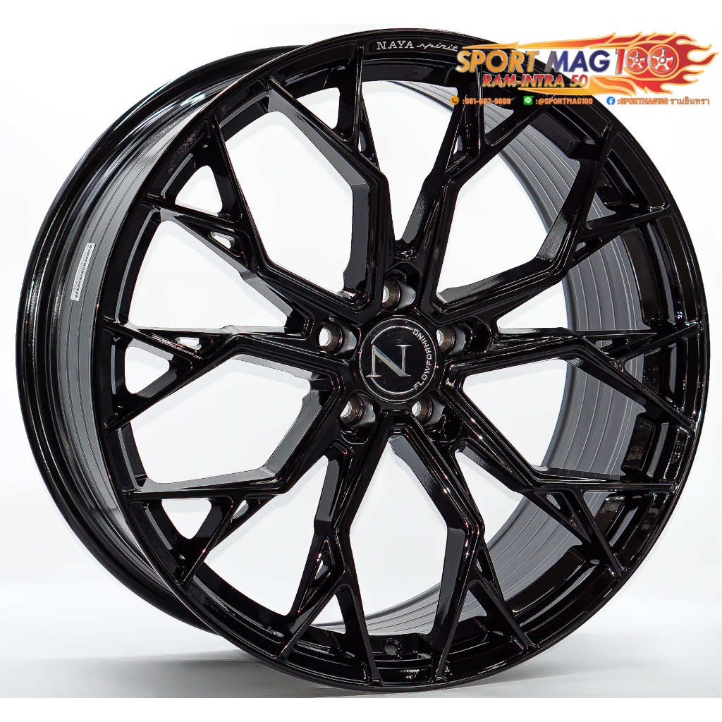 ล้อแม็ก NAYA Alpha3 5รู108 ET38 ดำแวว กว้าง9 ขอบ20นิ้ว(ราคา 4วง)