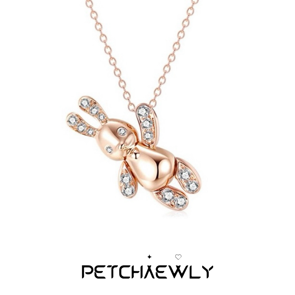 PETCHAEWLY Guardian Rabbit 14K Gold, Diamond Pendant Necklace