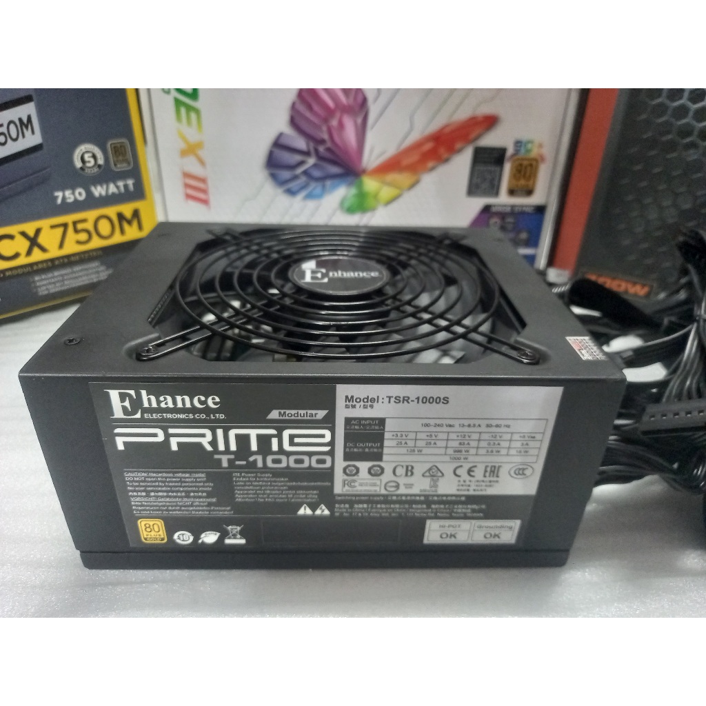 PSU ประกัน 4เดือน Enhance 1000W 80+Gold มือ2 สายถอดได้ / power supply / พาวเวอร์ซัพพลาย