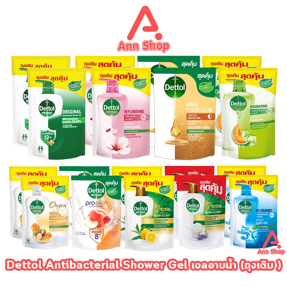 Dettol Gold Onzen เดทตอล โกลด์ เจลอาบน้ำ 370/400 มล. [2 ถุง] KK 6XXX ครีมอาบน้ำ สบู่เหลวอาบน้ำ แอนตี้แบคทีเรีย