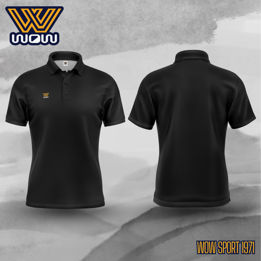 เสื้อโปโลคอปกสีดำ | WOW SPORT 1971
