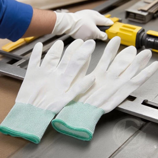 【COD】ถุงมือทำสวนไนลอนเคลือบ PU ระบายอากาศ ไม่ลื่น ถุงมือทำงา…