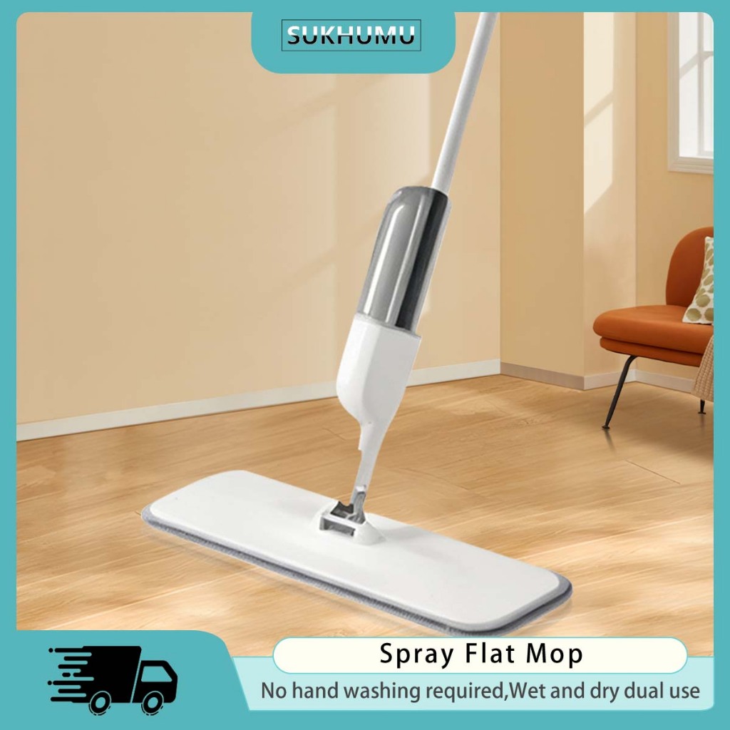 Spray Flat Mop 360° Rotating Cleaning Flat Mop Wet And Dry Dual Use Microfiber Mop Built-In Water Sprayer
