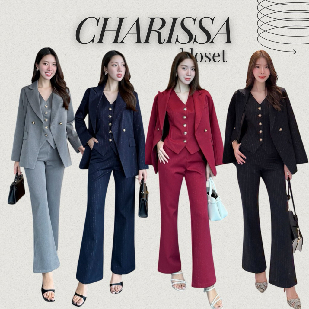 ชุดสูท 3 ชิ้น 22000 (สูท + เสื้อกั๊ก + กางเกง) ลายริ้ว ใส่ทางการ/ออกงาน