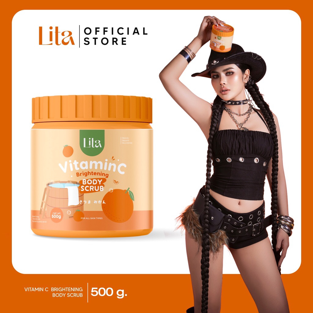 (สครับวิตามินซี Lita)ผลัดเซลล์ผิวเก่า เพิ่มความเนียนนุ่ม ไม่แสบ ให้ผิวเนียนนุ่มน่าสัมผัส