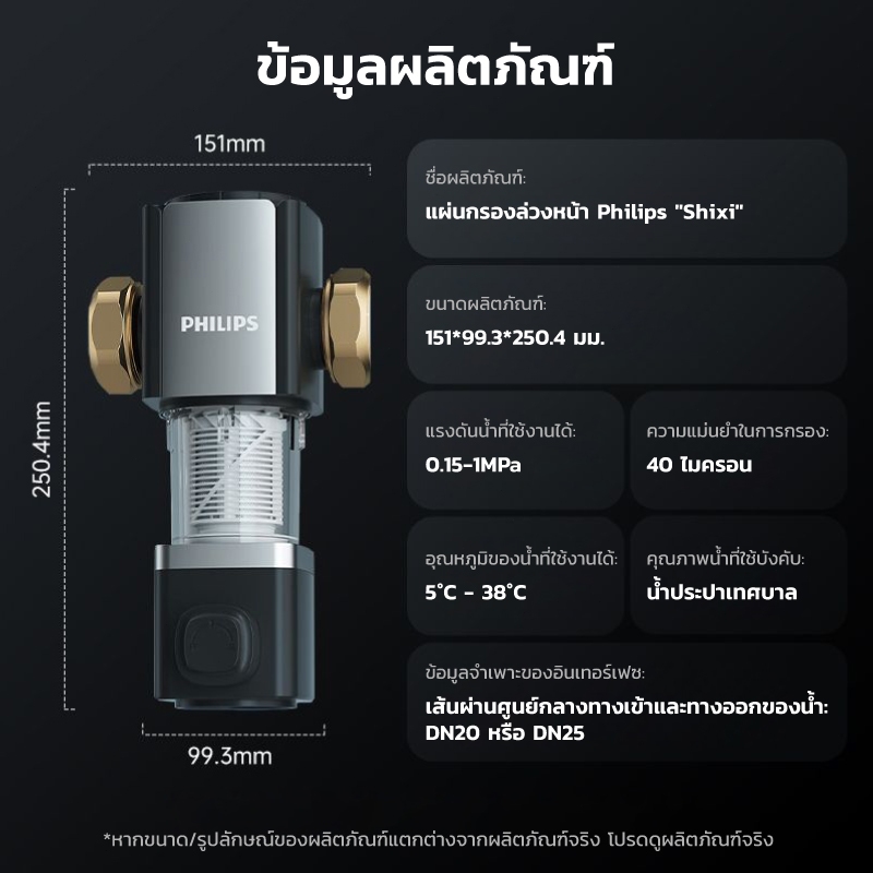 Philips water AWP1920 pre-filter ตัวกรองน้ำประปา ตัวกรองน้ำก่อนเข้าบ้าน อุปกรณ์สำหรับเครื่องกรองน้ำ เครื่องกรองน้ำ COD - รูปที่ 5