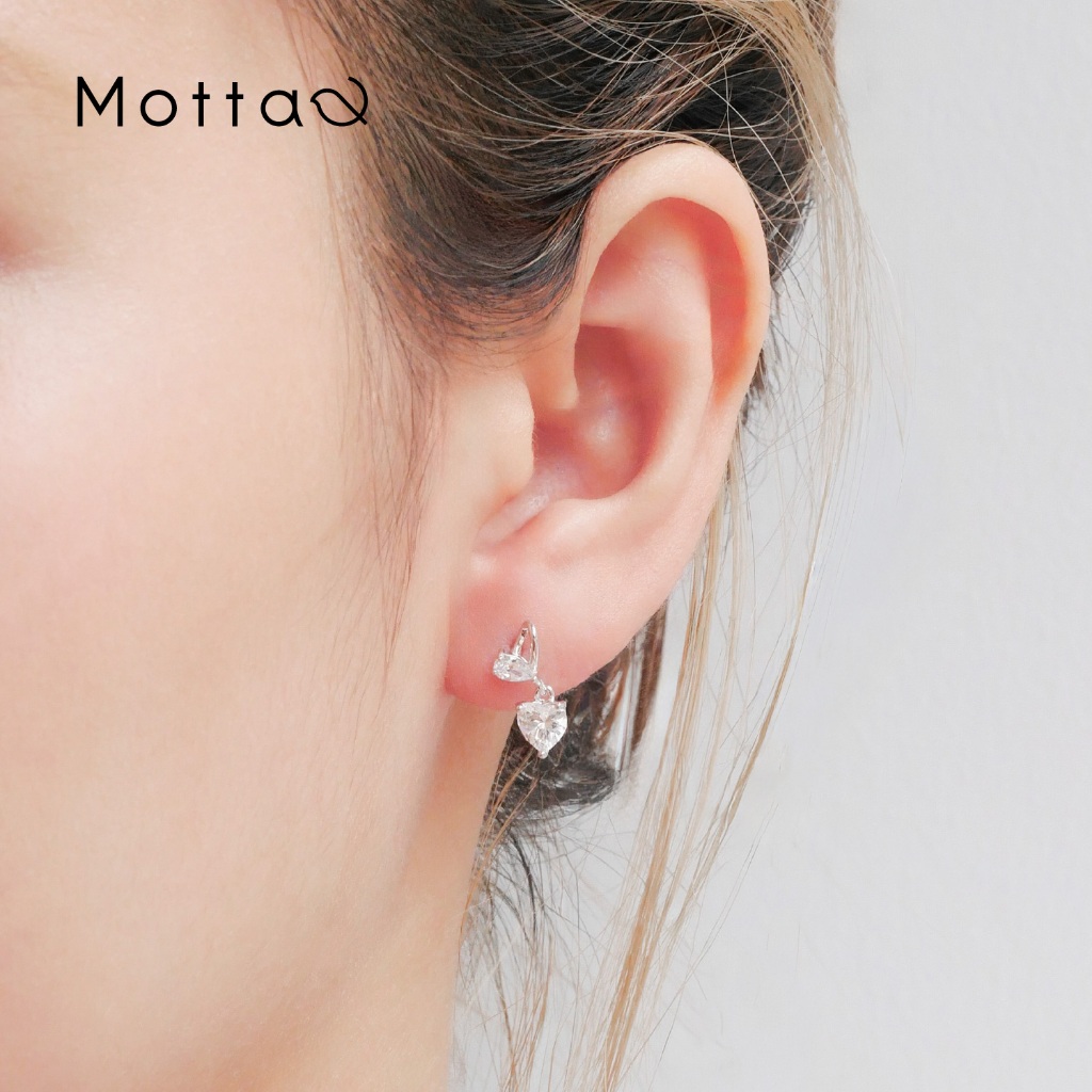 Motta ต่างหูติดหูเงินแท้ ใส่ออกงาน ไม่แพ้ ไม่คัน ไม่ลอก ไม่ดำ