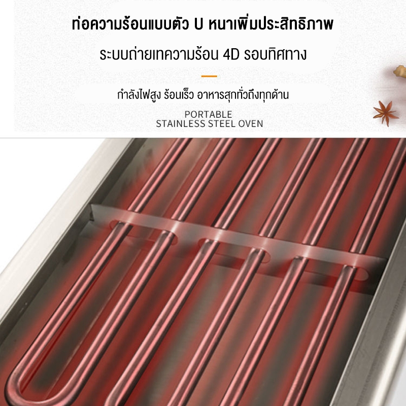 LENODI บาร์บีคิวไร้ควัน  เตาย่างไฟฟ้าเชิงพาณิชย์ 5500W เตาย่างไฟฟ้าไร้ควัน เตาย่างสแตนเลส เตาย่างเชิงพาณิชย์ - รูปที่ 3