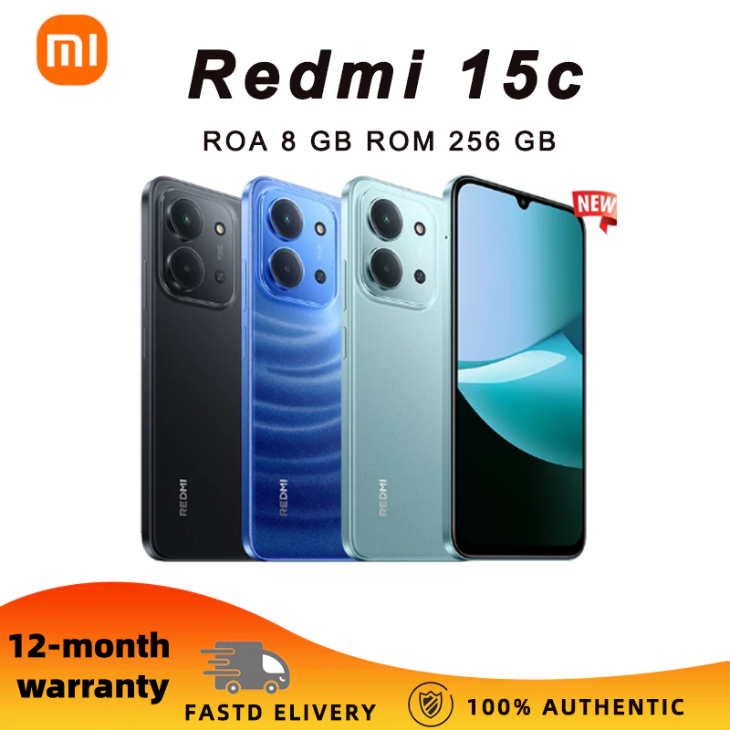 XIAOMI Redmi 15C 4G (8+256GB) แบตเตอรี่ 6000mAh หน้าจอใหญ่ 6.9 นิ้ว ชาร์จเร็ว 33W กล้องคู่ AI คมชัด 50MP