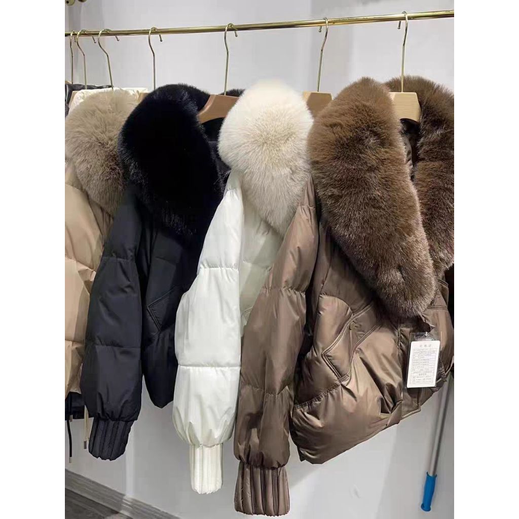 พร้อมส่ง 6สี🌨️🦊 Snowdrift Collar Jacket เสื้อโค้ท เสื้อกันหนาว แจ็กเก็ตบุขนเป็ดเทียม ปกขนเฟอร์ (ถอดได้) ใส่ติดลบได้ 6 สี - รูปที่ 6