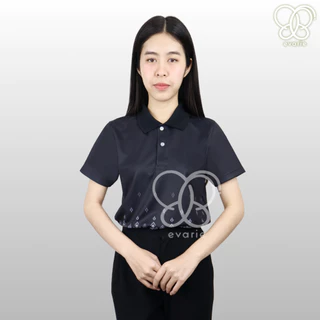 Evarie Shirt Shop เสื้อโปโลสีดำ ลายดอกผึ้ง 4 แบบ ไม่มีตรา กรมการปกครอง สาธารณสุข อปท เสื้อดำ ลายดอกผึ้ง