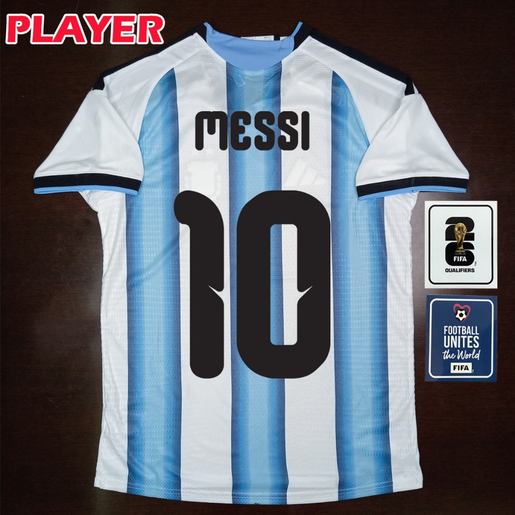 เสื้อฟุตบอลเกรดเพลเยอร์ ทีมชาติ oาร์เจนติน่า เหย้า รุ่น ฟุตบอลโลก2026 #PY0087 ไซส์เอเชีย S-2XL