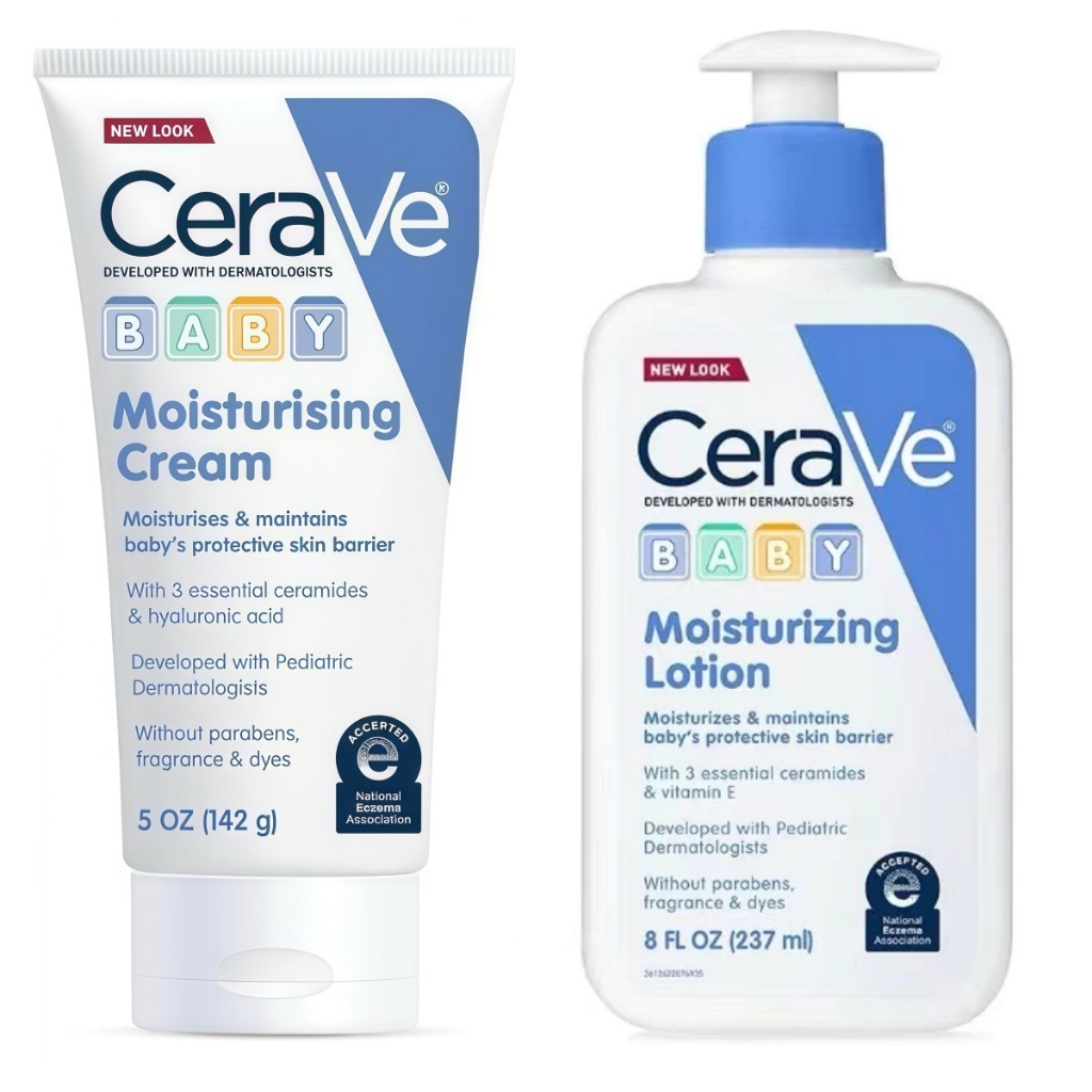 ✨CeraVe Baby Moisturizing Lotion237ml /Moisturising Cream 142gผลิตภัณฑ์ที่แพทย์ผิวหนังคิดค้นขึ้นมาโดยเฉพา