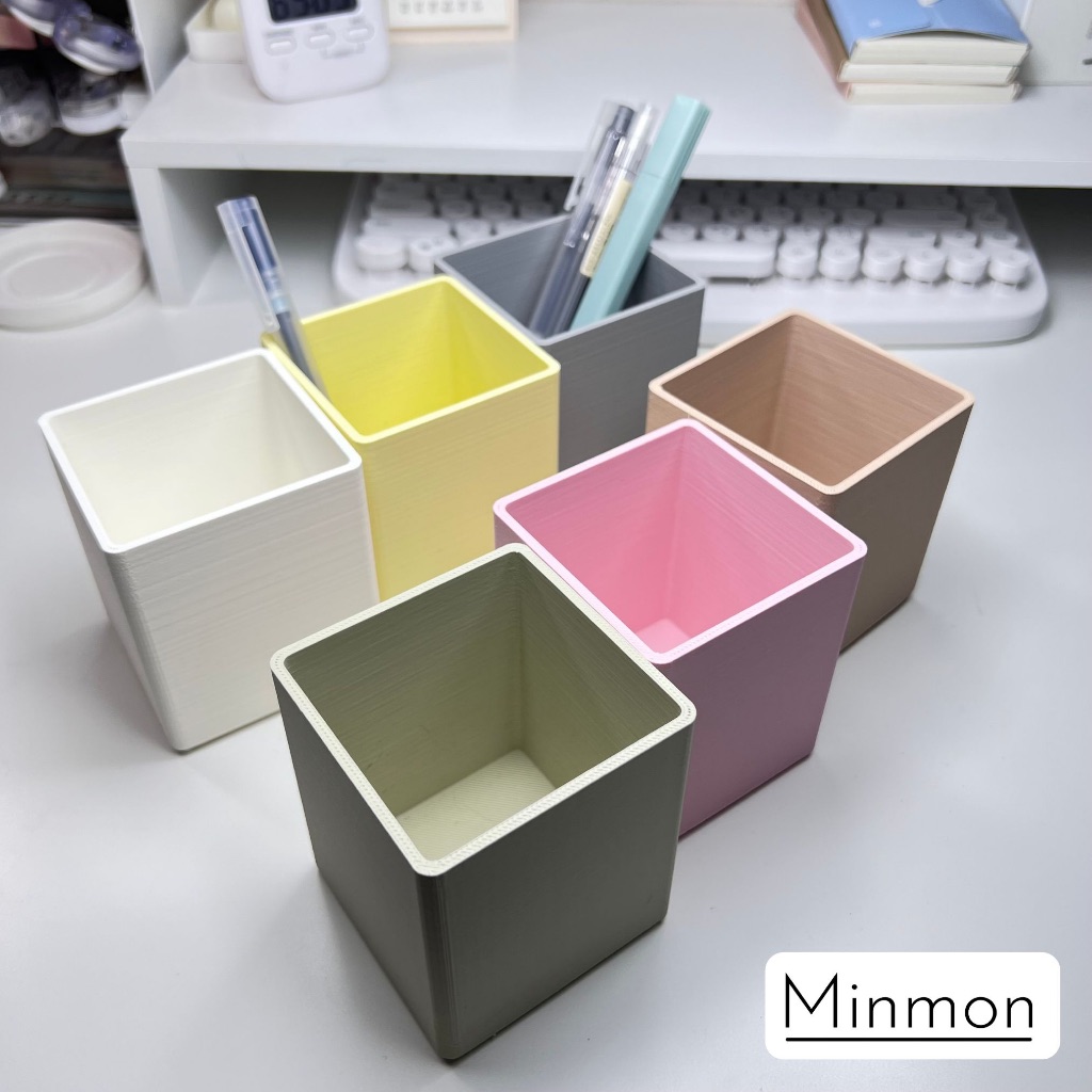 Minmon box (Square Box) กล่องใส่ปากกา กล่องใส่ดินสอ เครื่องเขียนและตกแต่งห้องสไตล์มินิมอล