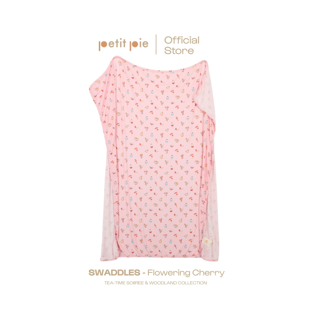 (Pre-Order)Swaddle-Flowering Cherry ผ้าห่อตัวใยไผ่ นุ่มลื่น อ่อนโยนต่อผิว ผ้าโปร่งเย็นสบาย น้ำหนักเบา รับรองโดย OKEO-TEX