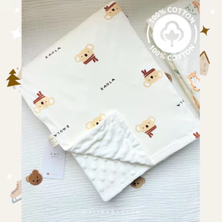 Cali ผ้าห่มกันสะดุ้ง ดอทมิ้ง ผ้าCotton 100% มี 2 ขนาดเล็ก ใหญ่*ป้าย Cali baby