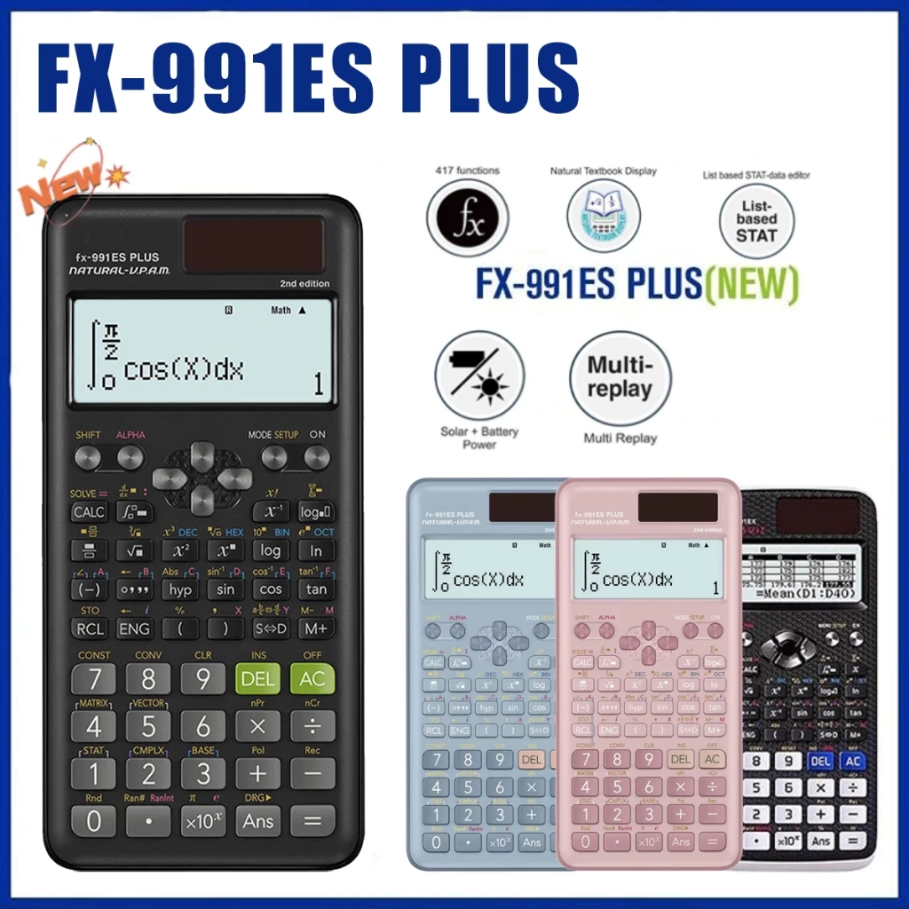 【COD】เครื่องคิดเลข เครื่องคิดเลขวิทยาศาสตร์ Fx-991es plus 2nd Edition รุ่นใหม่! เครื่องคิดเลขวิทยาศาสตร์ iCasio ของแท้