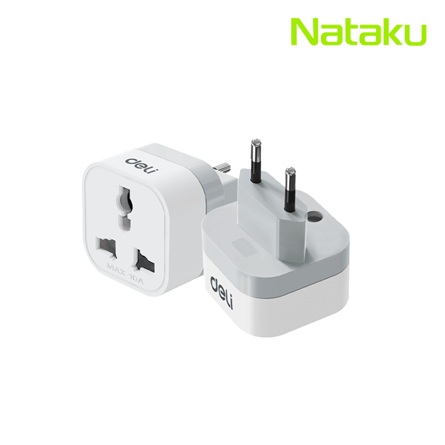 ปลั๊กแปลง หัวแปลงปลั๊กไฟ Adapter USB Tpye-c สูงสุด 2500W วัตต์ พกพาง่าย ขาแบน ขากลม Simple Light