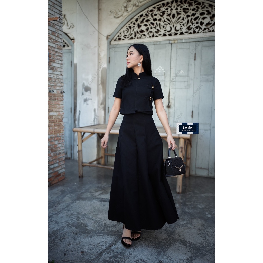 เซ็ท2ชิ้นผ้าฝ้ายอัดกาวสีดำ มี2แบบให้เลือก NEW - รูปที่ 4