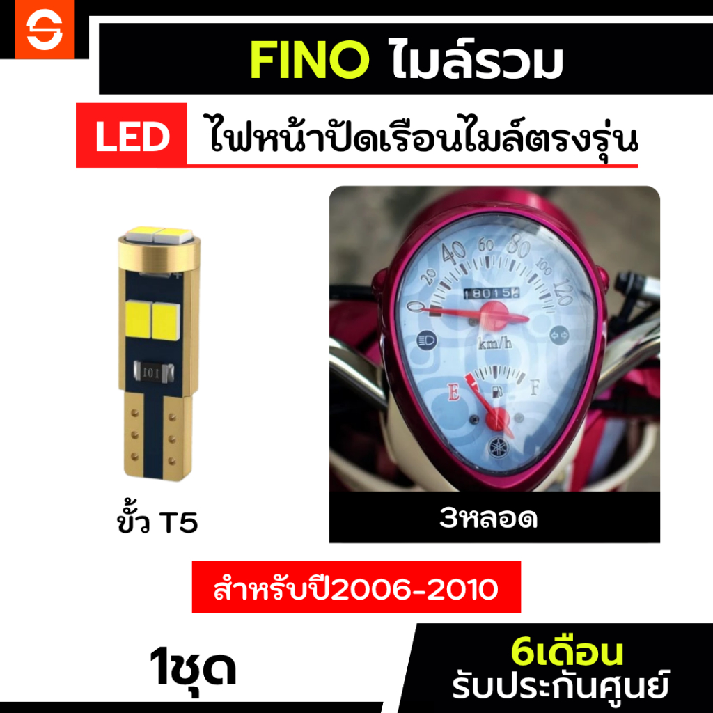 SOLUNAR ไฟเรือนไมล์ฟีโน่ ตรงรุ่นFino115 T5 ฟีโน่ไมล์รวม ประกัน6เดือน ไฟเรือนไมล์ ไฟหน้าปัดFino ไฟหน้าปัดฟีโน่