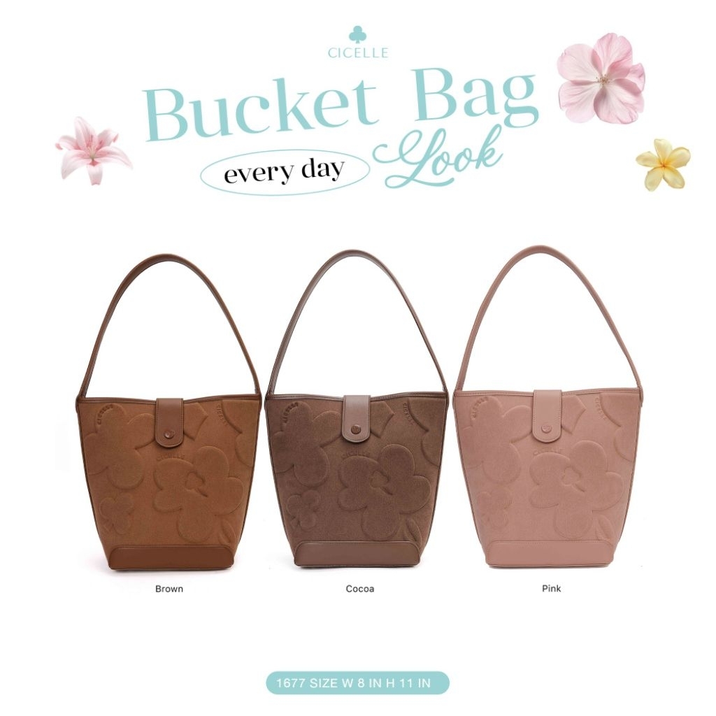 Bucket Bag รุ่นหนังกลับ cicelleแบรนด์แท้100%คอลเลคชั่นใหม่
