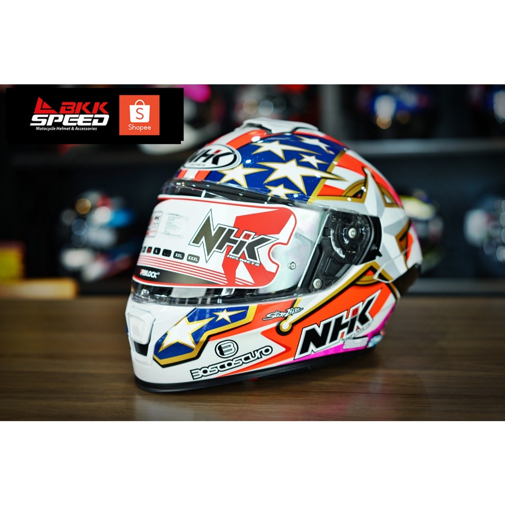 NHK K5R Alonso 7 Star White หมวกสปอร์ต ที่มาพร้อมแว่นกันแดด 2 ชั้น