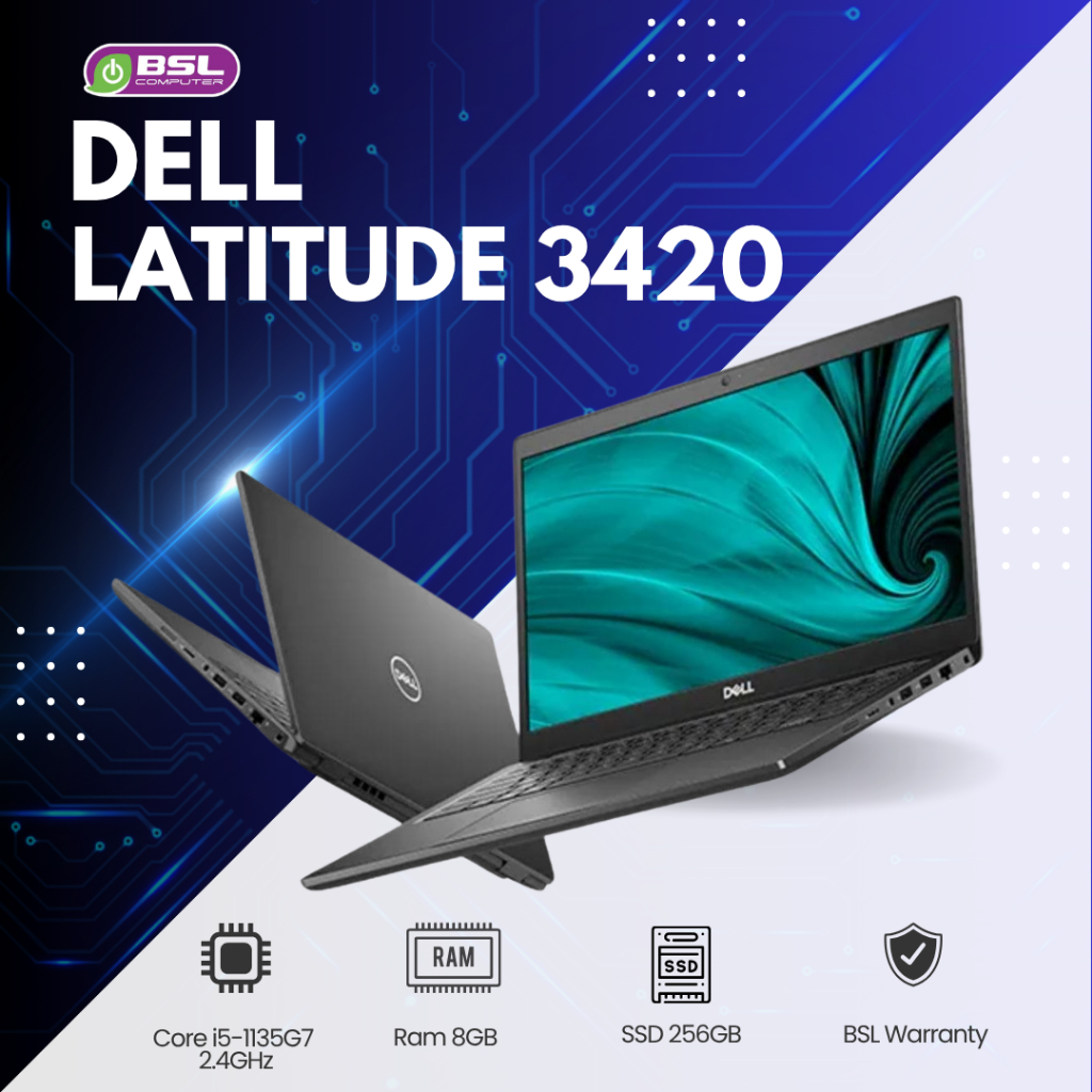 🔥 พร้อมใช้งานได้ทันที ลงโปรแกรมพื้นฐานครบ Dell Latitude 3420 i5 Gen 11, RAM 8GB, SSD 256GB #โน๊ตบุ๊ค