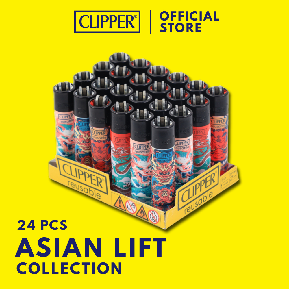 ไฟแช็ค คลิปเปอร์ Clipper Lighters Asian Lift Collection (แพ็ก 24 ชิ้น) ไฟแช็คเติมแก๊สได้ จุดไฟให้แสงสว่างแบบพกพาสะดวก