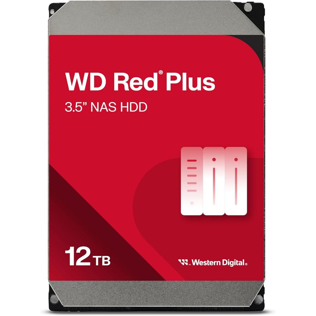 HDD WD 12TB NAS Red Plus SATA3(6Gb/s) 256MB 7200RPM 3Y (WD120EFGX-ของแท้ 5 ปี