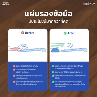 Lunio Ergo แผ่นรองข้อมือคีย์บอร์ด ช่วยปรับท่าวางมือให้ถูกหลักสรีรศาสตร์ ไม่ปวดข้อมือ รุ่น CyRest Keyboard Pad สีเทาเข้ม