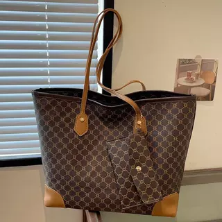 กระเป๋าถือคลาสสิกสำหรับผู้หญิง นำกระเป๋าใส่เหรียญมาด้วย Waterproof Tote Bag