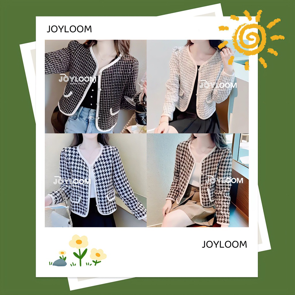 เสื้อคลุมผ้าทวีต ลายตาราง ใส่ทำงาน เสื้อคลุมใส่ทำงาน Clothing ผู้หญิง
