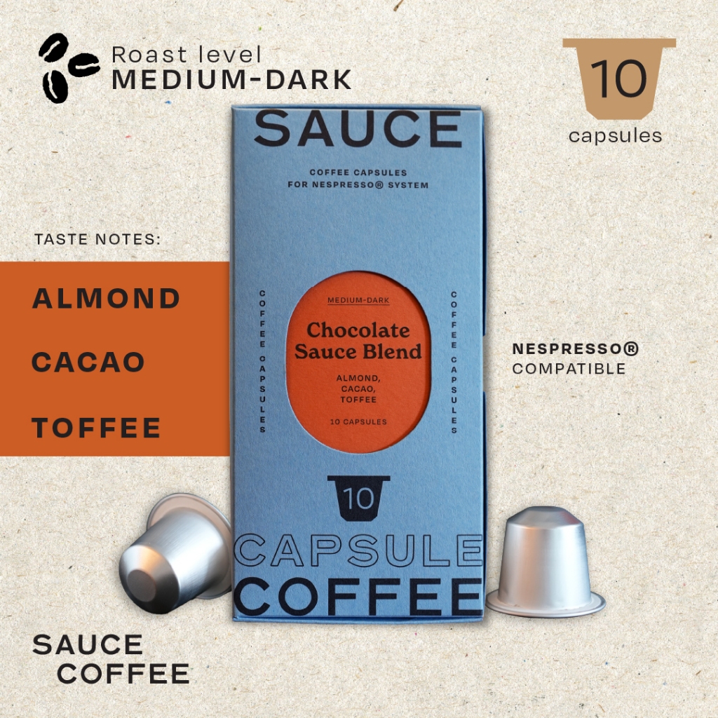 SAUCE COFFEE กาแฟแคปซูล Chocolate Sauce Blend Capsules (10 แคปซูล/กล่อง)