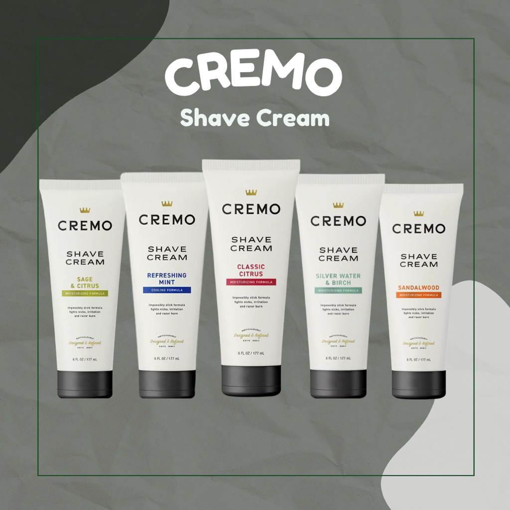 Cremo Shave Cream ครีมโกนหนวด บำรุงผิว ลดรอยแดง รอยแผล ป้องกันอาการอักเสบ 6oz/177ml