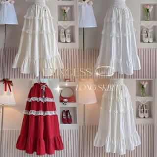 📷❤️ กระโปรงยาว แต่งระบาย ทรงสวยมาก (ย200) ฟรีไซต์ S M L XL ใส่ได้