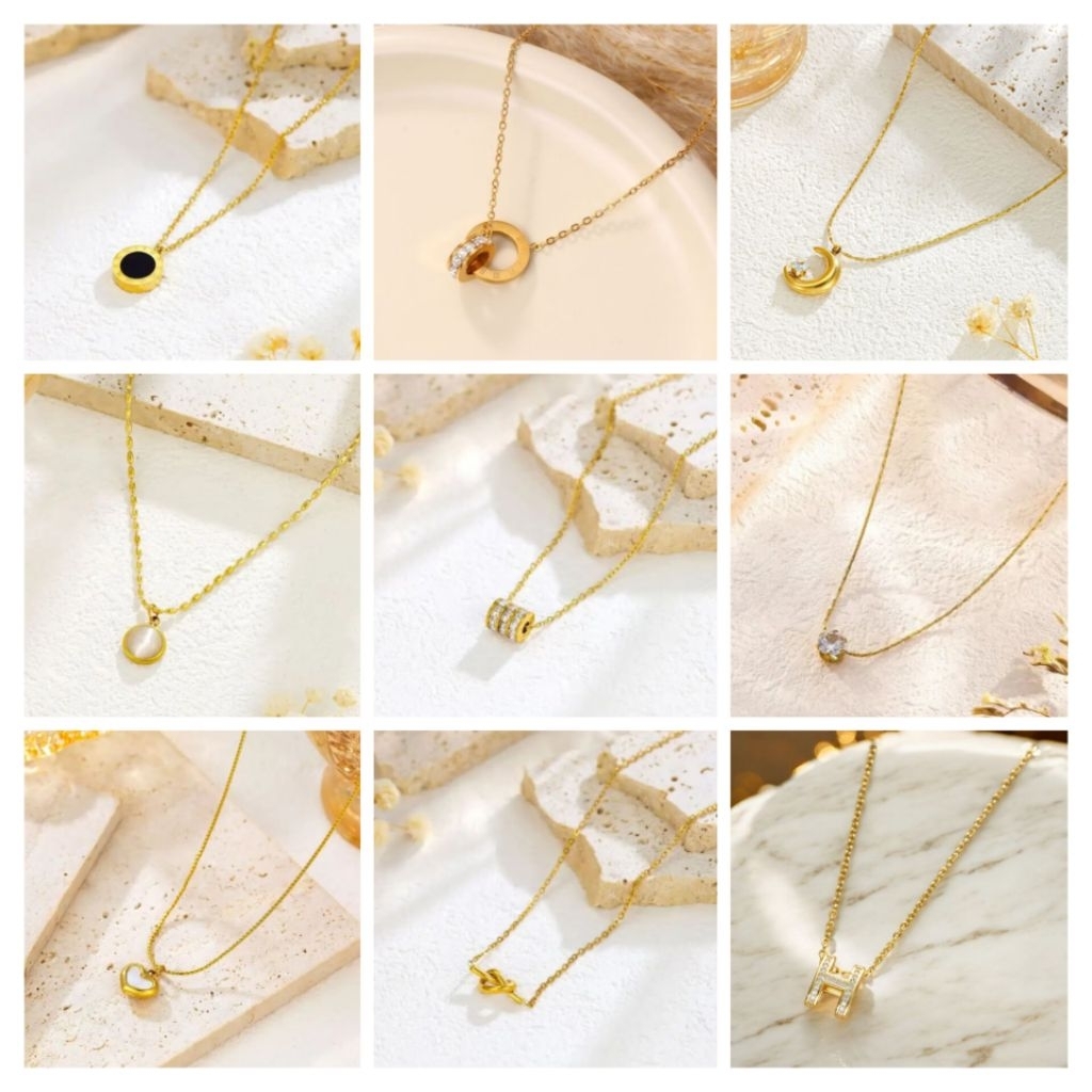 COD✅️สร้อยคอผู้หญิง ชุบทอง 18k ลายแฟชั่น ไม่ลอกไม่ดำ พร้อมส่งในไทย