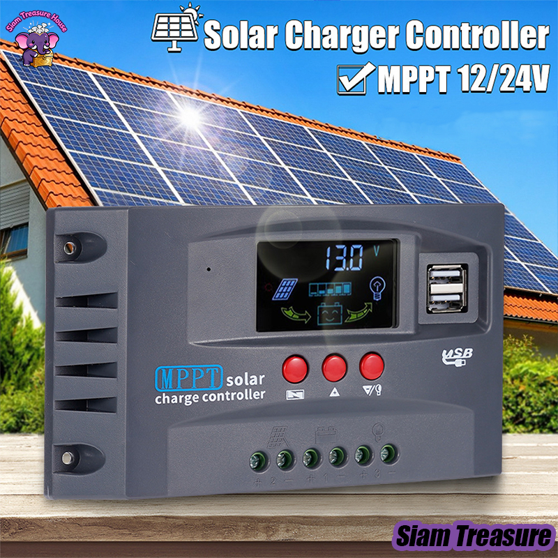 ⏫รุ่นอัพเกรด MPPT ชาร์จเจอร์ ชาจเจอร์โซล่า 12v24v โซล่าชาร์เจอร์ โซล่าคอนโทรลเลอร์ แผงควบคุมพลังงานแสงอาทิตย์แบบ ชาตเ
