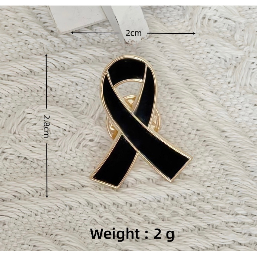 🧸พร้อมส่ง เข็มกลัดไว้อาลัย เข็มกลัดโบว์ดำติดเสื้อ เข็มกลัดริบบิ้นไว้อาลัย คุณภาพดีค่ะ พร้อมส่ง 🪡