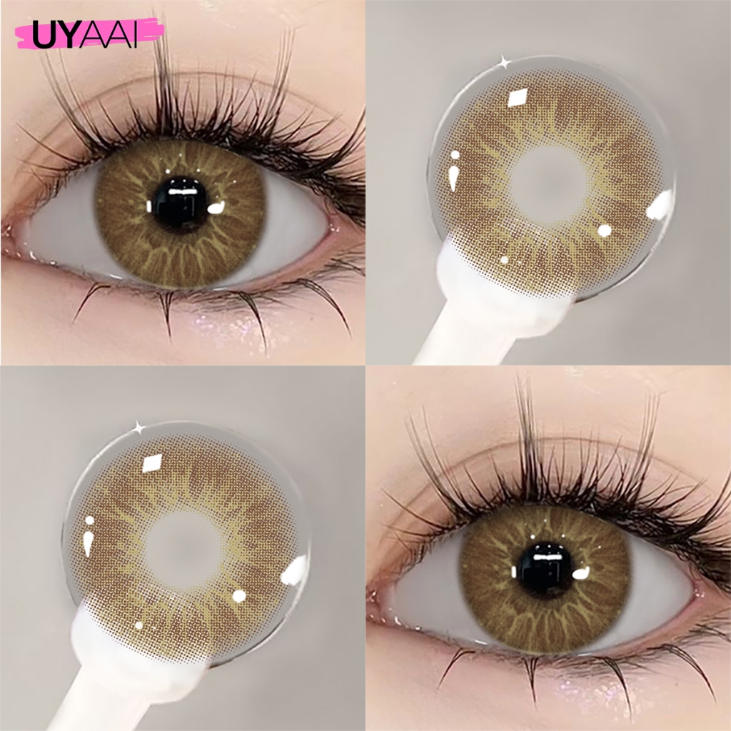 คอนแทคเลนส์ UYAAI [-0.00~6.00] 2pcs/1คู่คอนแทคเลนส์สี รายเดือน ชุดคอนแทคเลนส์ รายเดือน ปริมาณน้ำ 42%