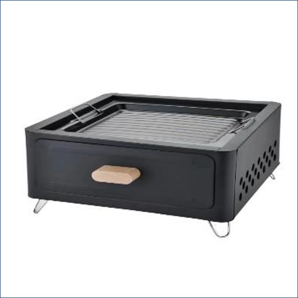 [ซื้ือ 3 ชิ้นสุดค้ม] HomePro เตาถ่านบาร์บีคิวถ่าน  ทรงสี่เหลี่ยมตั้งโต๊ะ XPLOR สีดำ แบรนด์ SPRING