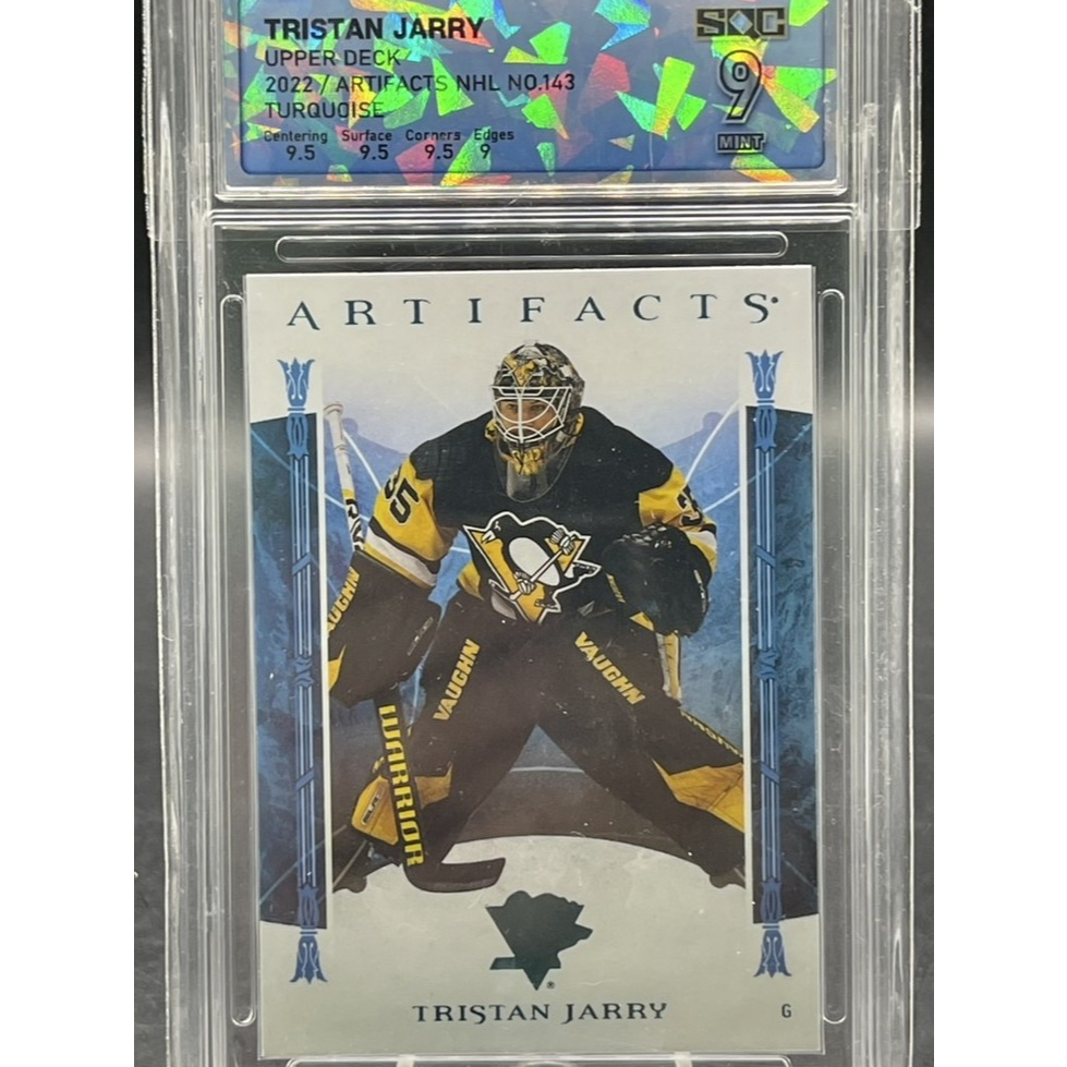 🏒 SQC 9 MINT Tristan Jarry 2022-23 Artifacts Turquoise Parallel Penguins Goalie #143