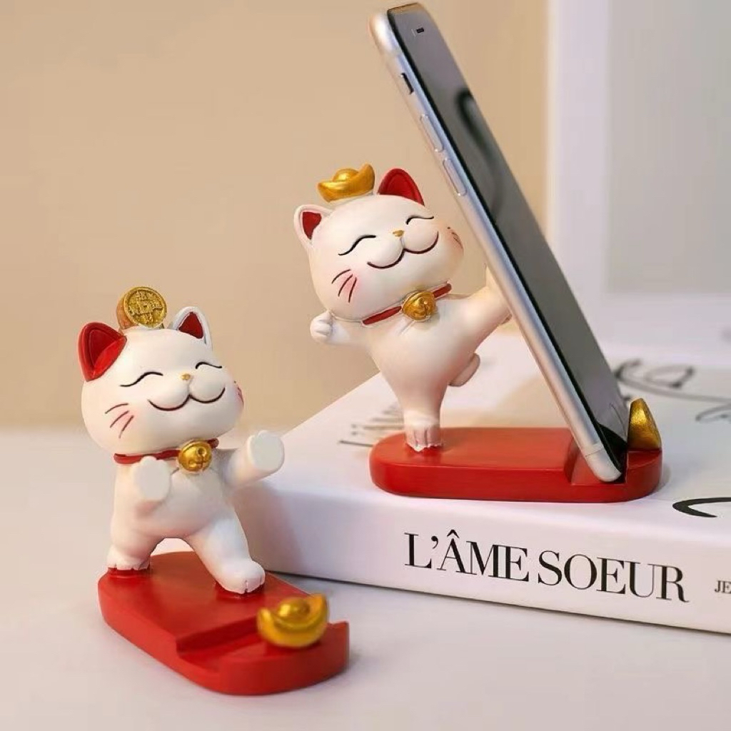 สินค้าพร้อมส่งในไทย แมวกวัก แมวนำโชค แมวกวักโชคลาภเงินทอง วางโทรศัพท์ เรียกลูกค้าเข้าร้าน เสริมฮวงจุ้ย