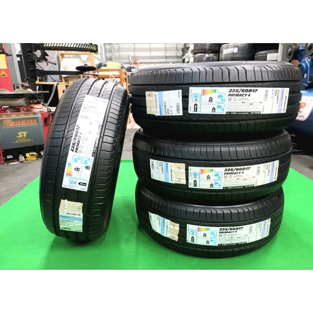ยางใหม่ 225/60R17 Michelin Primacy4 ผลิตต้นปี 2025(0125) ประกันบวม 2 ปี พร้อมจุ๊บลม จัดส่งฟรีมีปลายท