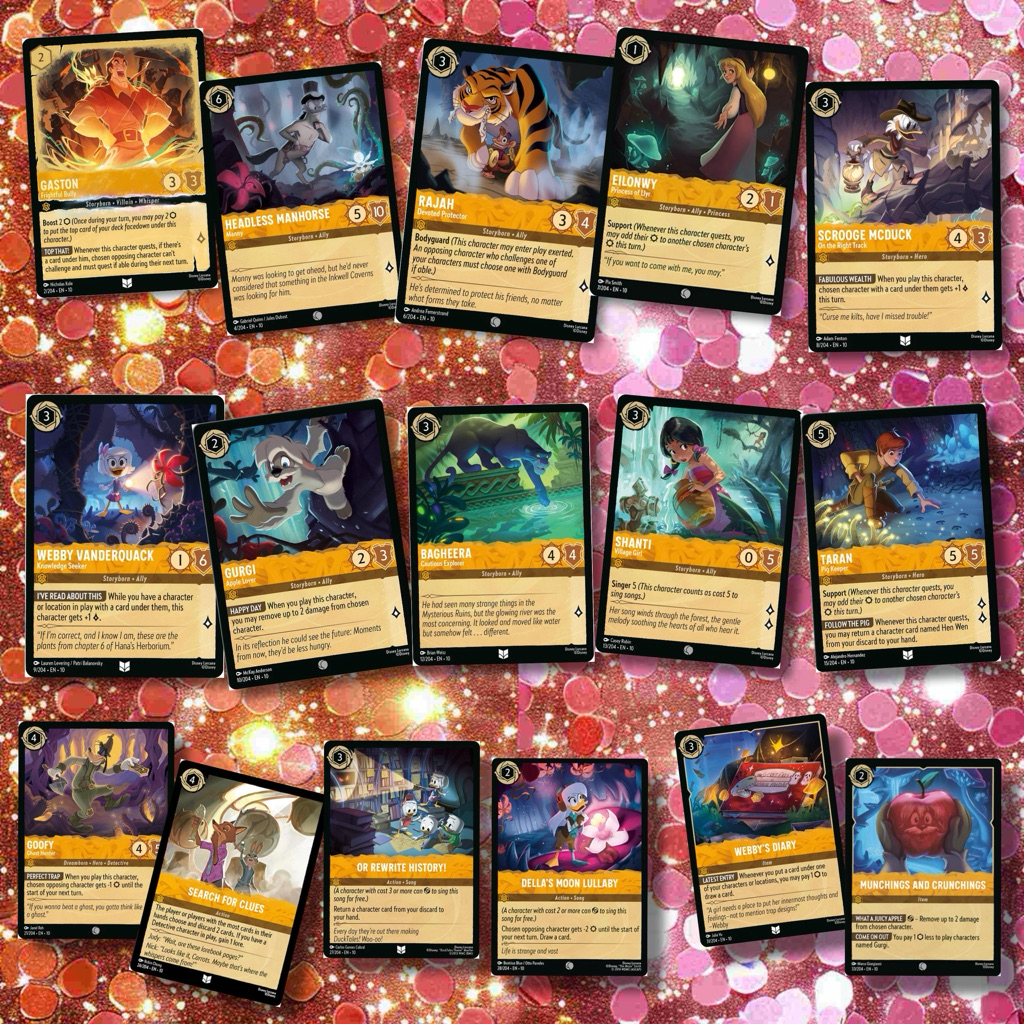 Disney Lorcana Set 10 Amber ระดับ C,U ( Non Foil ) ทุกใบ