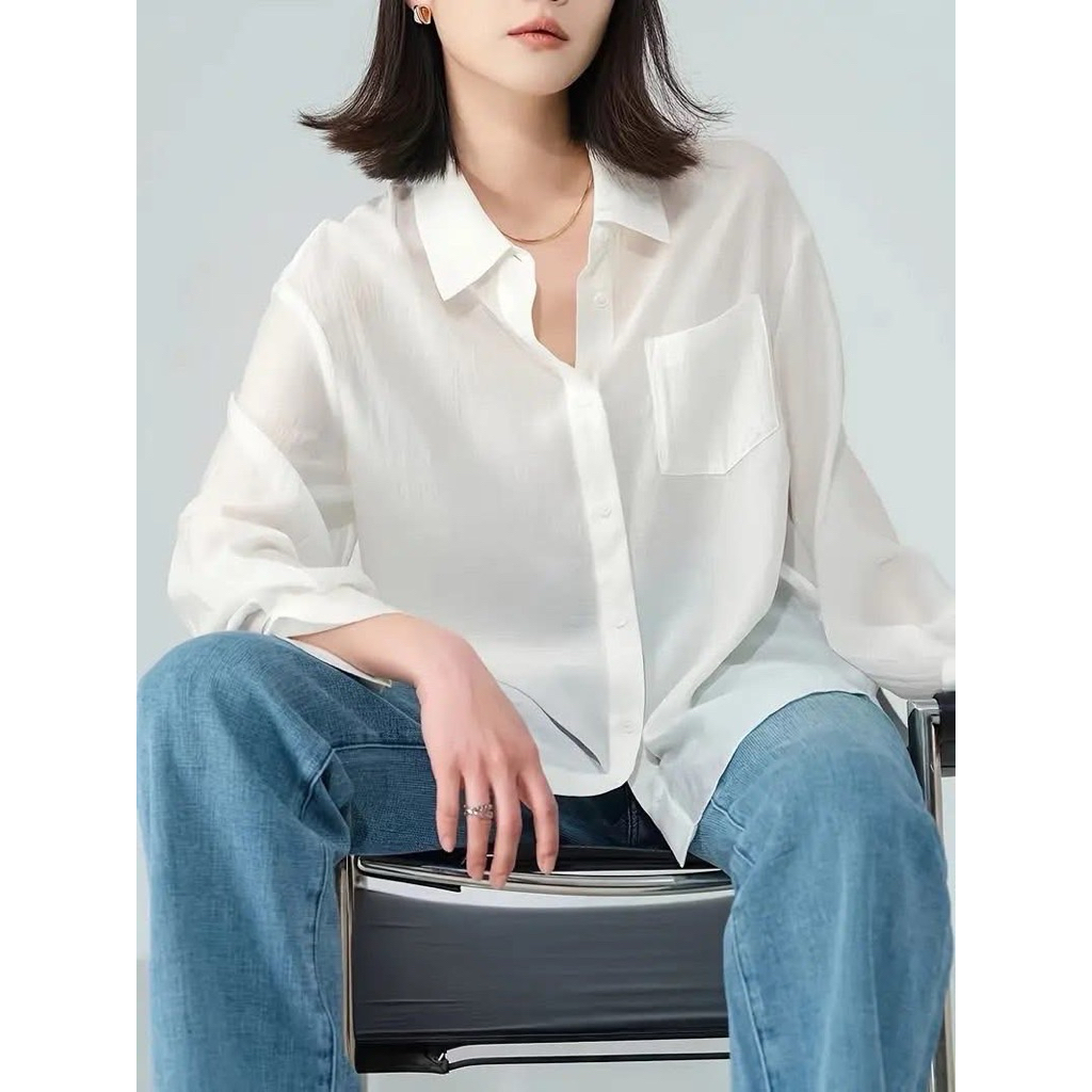 Massimo Dutti Shirt เสื้อเชิ้ตเนื้อผ้าคอตตอนผสม