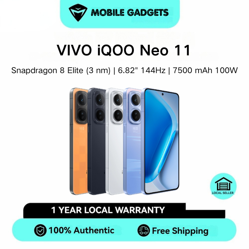VIVO iQOO Neo 11 | Snapdragon 8 Elite (3 nm) | 6.82" 144Hz 1440 x 3168 pixels | 7500 mAh 100W wired 