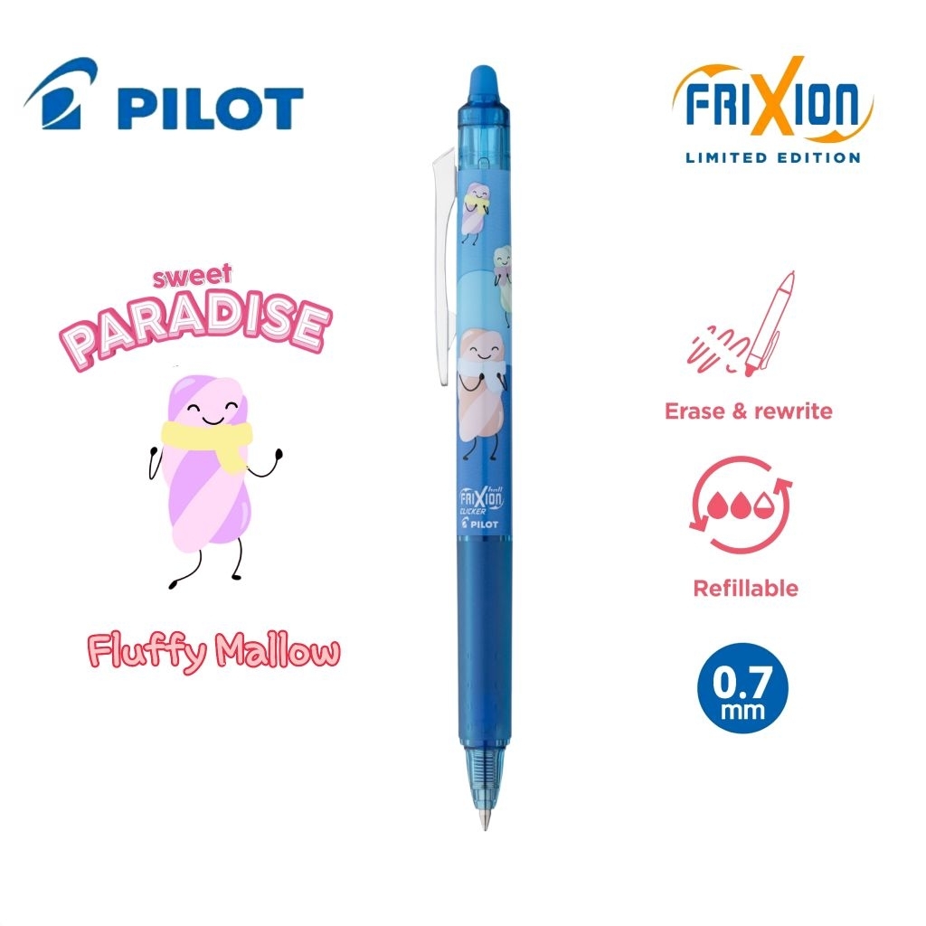 Pilot ปากกาเจลลบได้ FriXion Ball Clicker Sweet Paradise ขนาด 0.7 มม. หมึกน้ำเงิน รุ่นลิมิเต็ด 
