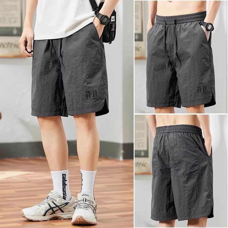 🩳กางเกงขาสั้น🩳กางเกงกีฬาขาสั้นผู้ชาย แห้งเร็วพิเศษ ลำลอง ไซส์หลวมพลัสไซส์ เอวยางยืด ผ้าเย็น 4 สี - รูปที่ 6