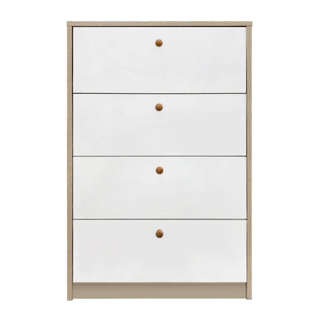 ตู้ 4 ลิ้นชัก KASSA รุ่น JERRY ขนาด 60 x 39 x 89 ซม. สีครีม - ขาว