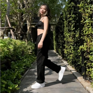 Fancy Fashion กางเกงลำลองสตรี กางเกงวอร์ม ายกางเกงขายา เอวสูงเพื่อแสดงความผอม 3 สีให้เลือก มีไซส์ M-2XL